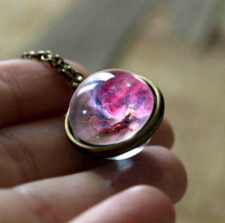 Nebula Galaxy Double Sided Pendant Necklace 1322784757015