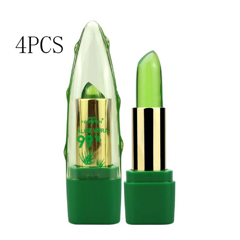 Aloe Vera Gel Color Changing Lipstick Gloss  Moisturizer Anti-drying Desalination Fine-grain Lip Blam Care 1325836629876