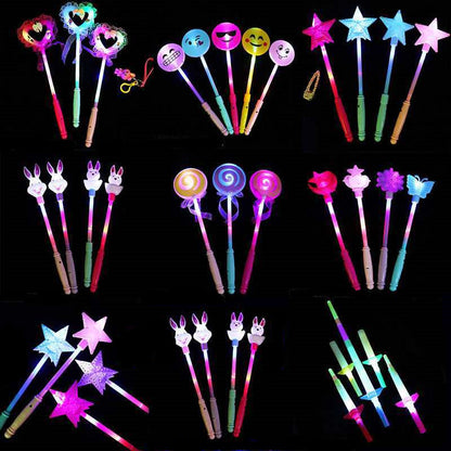 Luminous wand children''s magic wand concert props fluorescent wand floor stand luminous toys pop up fairy wand night light 1