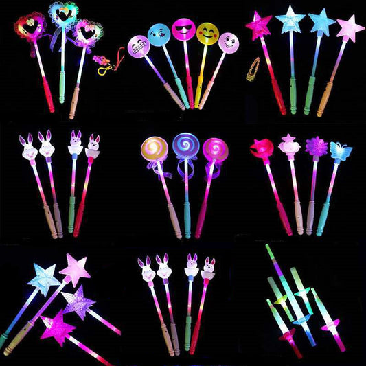 Luminous wand children''s magic wand concert props fluorescent wand floor stand luminous toys pop up fairy wand night light 1