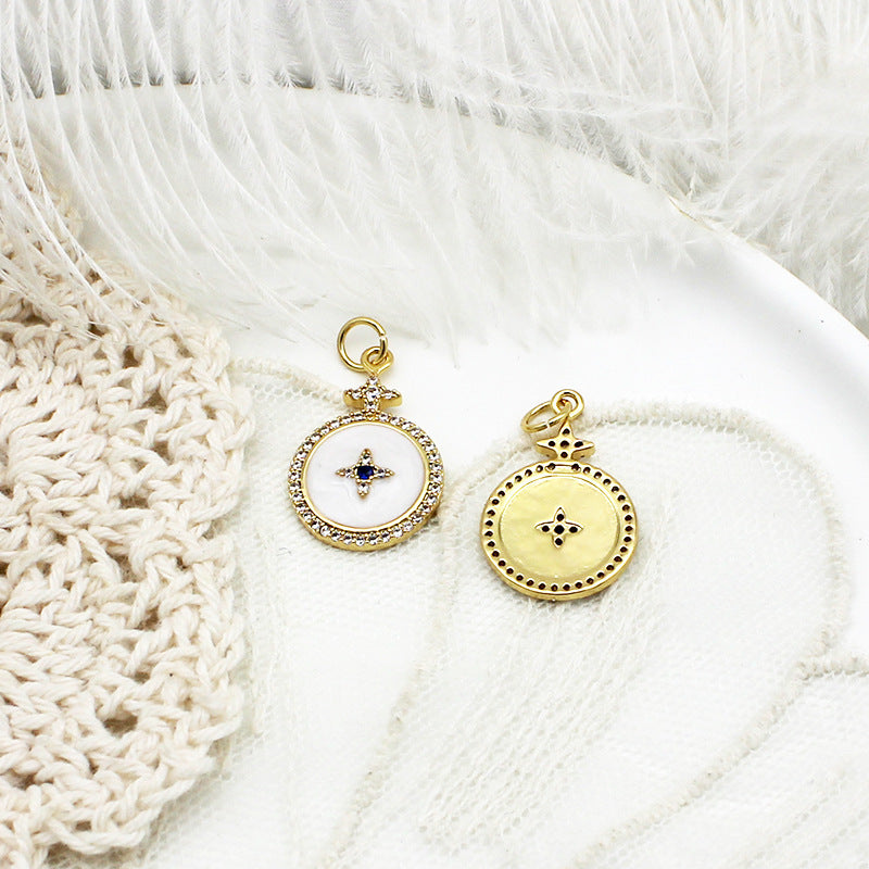 Micro-inlaid Six-pointed Star Compass Hanging Piece Pendant Necklace Bracelet Earrings 133293be 15ef 47ba 992d 18ca81cb74db
