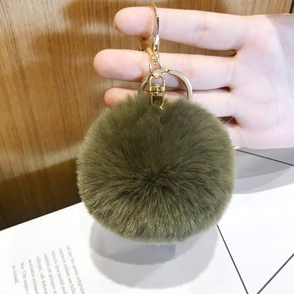 Imitated lazy rabbit fur ball car keychain pendant 1333342812336