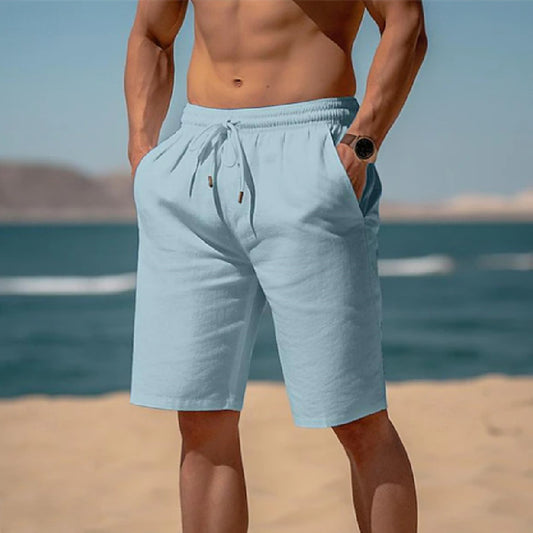 Summer Drawstring Shorts Elastic Waist Straight Pants Beach Breathable Shorts For Men Clothing 133685f7 e1b0 417b b53a b55fa8