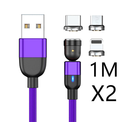 Magnetic Data Cable Threeinone 540-degree Rotation  Charging Cable Suitable - 图片 15