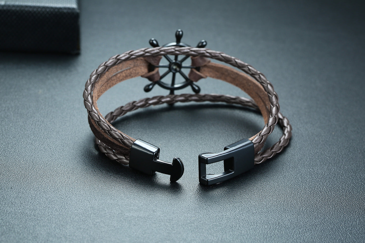 Alloy lucky figure 8 leather bracelet 1343189857016