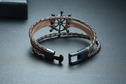 Alloy lucky figure 8 leather bracelet 1343189857016