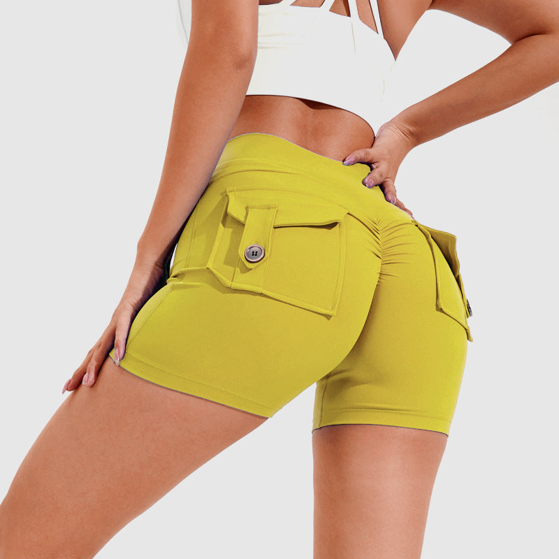 High Waist Hip Lifting Shorts With Pockets Quick Dry Yoga Fitness Sports Pants Summer Women Clothes 134952fe ac8a 4436 b043 4