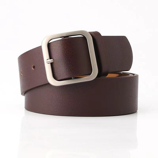 35cm Wide New Retro Alloy Square Buckle Belt - HD Wireless Product #1