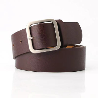 35cm Wide New Retro Alloy Square Buckle Belt - HD Wireless Product #12