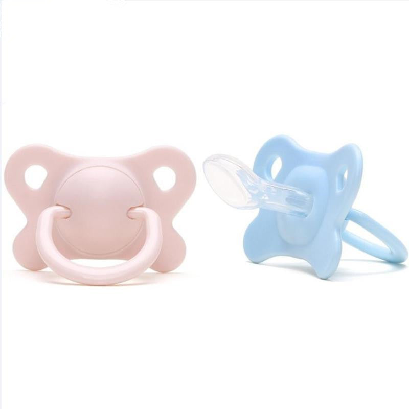 Pacifier Sleeping Baby Pacifier Newborn Silicone Pacifier Super Soft Flat Head 1357084318269