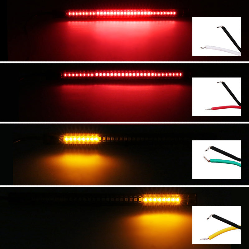 Universal Flexible Led Strip Tail Stop Light Motorcycle 48 SMD Led Tail Turn Signal Brake License Plate Light Strip Motorcycl