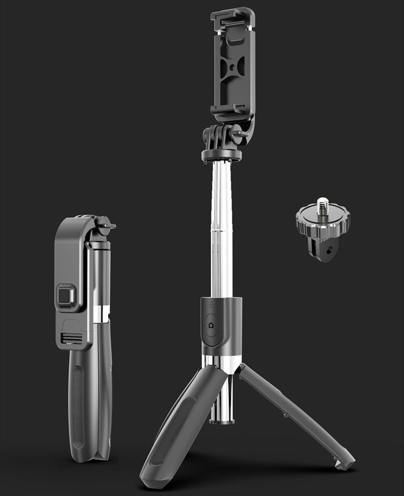 Compatible with Apple, Tripod Selfie Stick Mobile Universal Live Triangle Bracket One Bluetooth Selfie Artifact - 图片 10