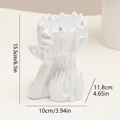 Resin New Goddess Head Flower Pot Home Garden Decoration Melting Woman Medusa Face Flower Pot Garden Decoration Ornaments 136