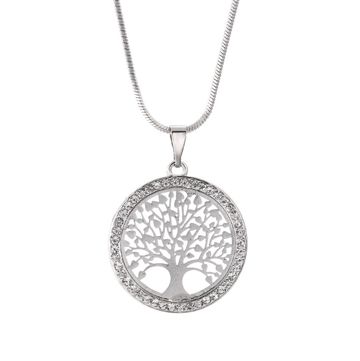 Explosion Models Europe And America Necklace Life Tree Long Necklace Chain Crystal Pendant Long Life Tree Sweater Chain 13692