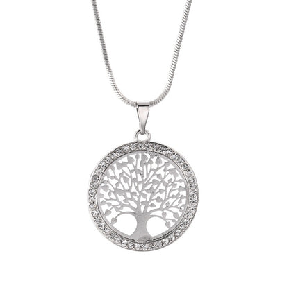 Explosion Models Europe And America Necklace Life Tree Long Necklace Chain Crystal Pendant Long Life Tree Sweater Chain 13692