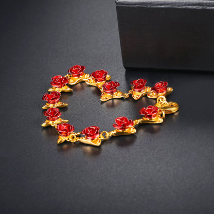 Fashion Rose Flower Bracelet 136933924085