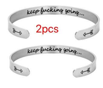 Mantra Bracelet With Quotes Stainless Steel Cuff Inspirational Jewelry Graduation Gift 1369396109770
