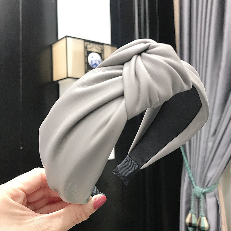 PU imitation leather knotted headband 1372418891217