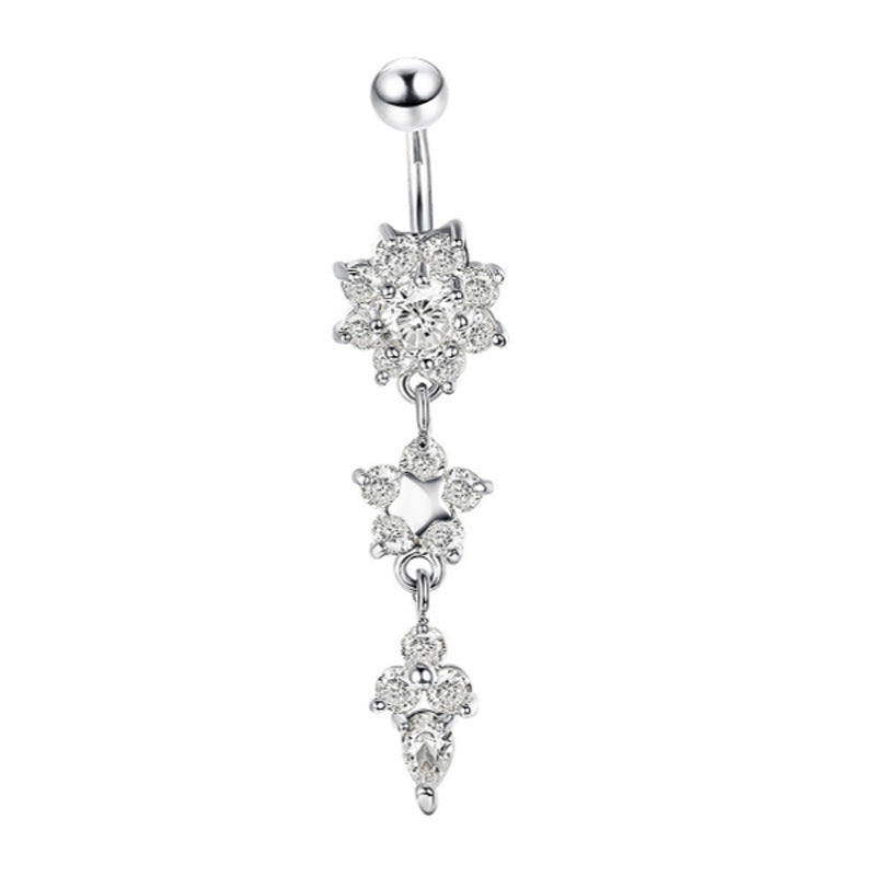 Human puncture medical steel drop belly button