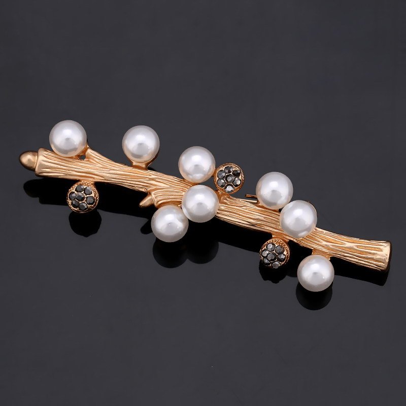 Rhinestone Pearl Brooch Pin 1375839533494