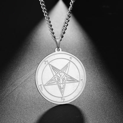 Pentagram coin necklace 1377054586111