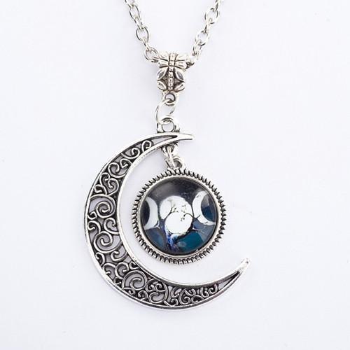 TRIPLE MOON GODDESS PENDANT NECKLACE 1377857143636
