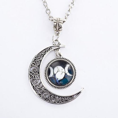 TRIPLE MOON GODDESS PENDANT NECKLACE 1377857143636