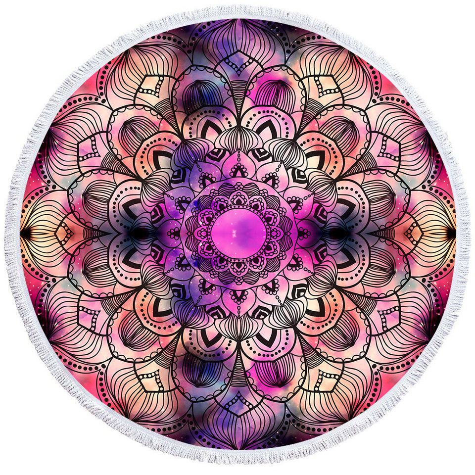 Round Printed Bath Towel Beach Towel Yoga Mat 1380090206508