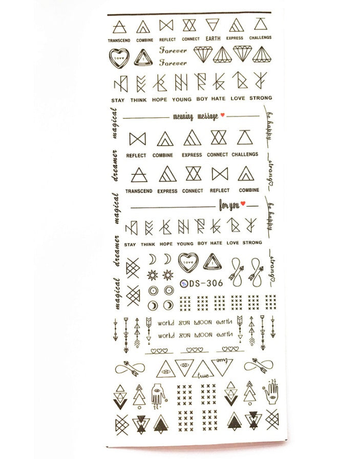 Geometric  DIY Art Nail Polish Stickers 138069208991