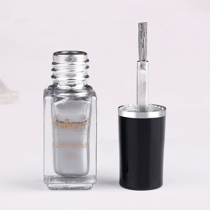 Mirror silver nail polish plating metal mirror silver oil 6ml environmental nail polish factory direct sales 138155036990