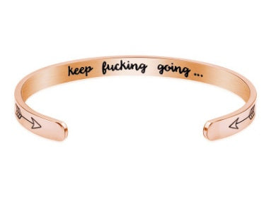 Mantra Bracelet With Quotes Stainless Steel Cuff Inspirational Jewelry Graduation Gift 1381807275722