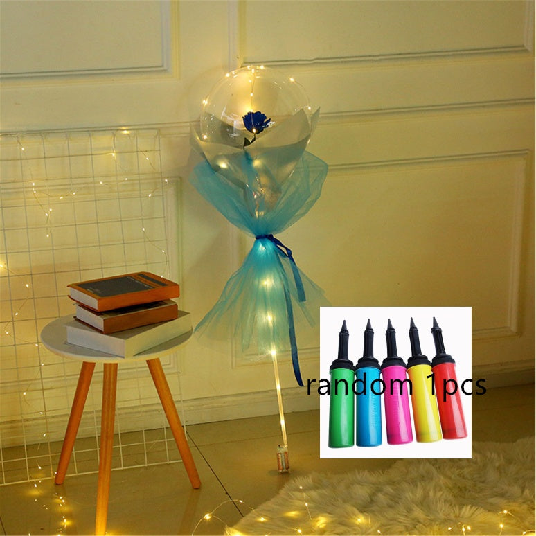 LED Luminous Balloon Rose Bouquet Transparent Bobo Ball Rose 1382769563440
