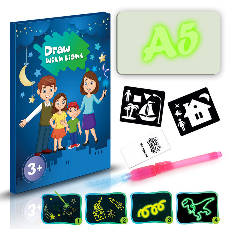 Educational Toy Drawing Pad 3D Magic 8 Light Effects Puzzle Board Sketchpad 1388011828480