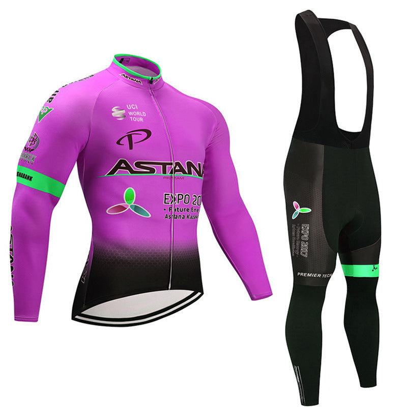 Cycling wear long-sleeved suit thin section plus velvet 1389560903748
