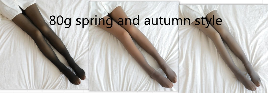 Fake Translucent Plus Size Leggings Fleece Lined Tights Fall And Winter Warm Fleece Pantyhose Women Fleece Lined Pantyhose Th