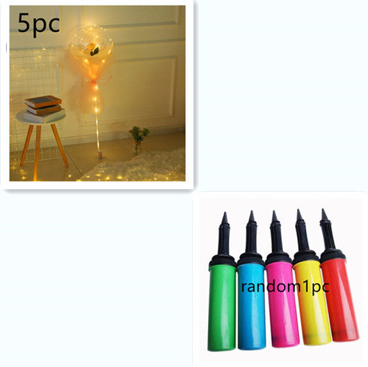LED Luminous Balloon Rose Bouquet Transparent Bobo Ball Rose 1395708278230