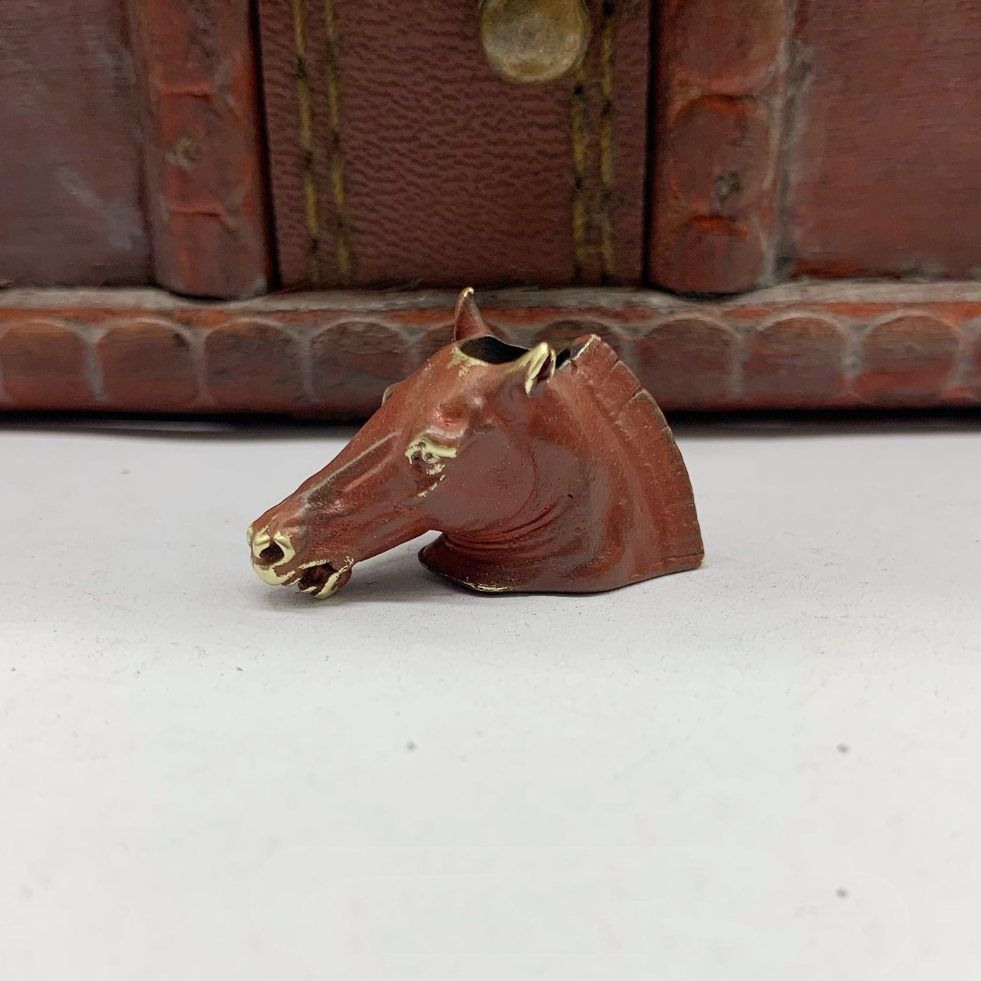 Brass Zodiac Horse Head Pendant White Copper Horse Small Pendant Mongolian Style Personality Parachute Cord Pendant Clothing 