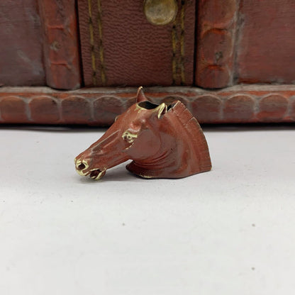 Brass Zodiac Horse Head Pendant White Copper Horse Small Pendant Mongolian Style Personality Parachute Cord Pendant Clothing 