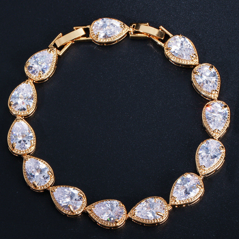 Fashion Drop-shaped Zircon Bracelet For Women