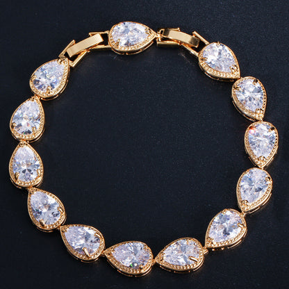 Fashion Drop-shaped Zircon Bracelet For Women
