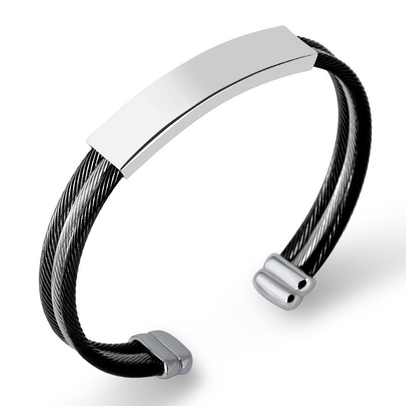 Titanium Steel Men's And Women's Couple Bracelet Wire Rope 13af6864 45b2 40b0 8fda 07f66113653c