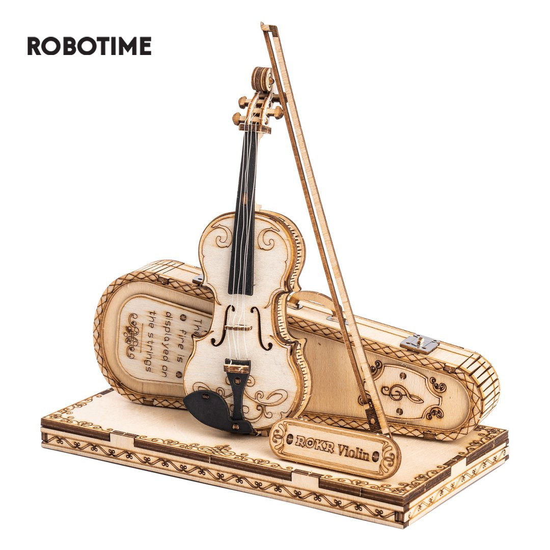 Robotime ROKR Violin Capriccio Model 3D Wooden Puzzle Easy Assembly Kits Musical DIY Gifts For Boys&Girls Building Blocks TG6