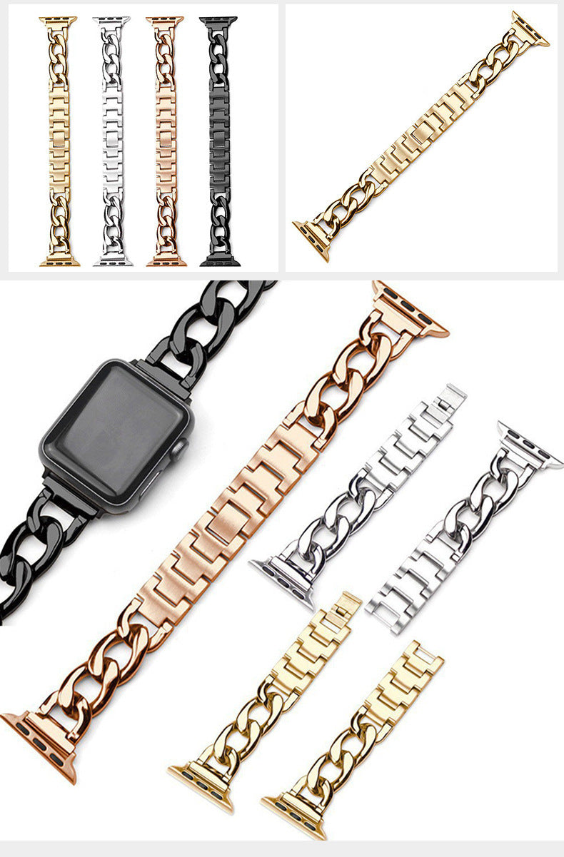 Strap Metal Wrist Strap Stainless Steel Denim Single Chain Watch Band 13d19ca6 a68c 4800 85a1 32c5309beb7f