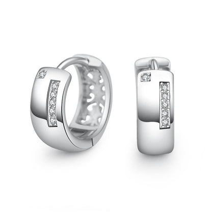 Korean Style New Diamond Studded Glossy U Shaped Fashion Ear Buckle Ins Cold Style Simple All Match Sweet Small Ear Ring Ear 