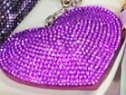 Peach Heart Hot Rhinestone Leather Advertising Keychain 13e3b4c6 f508 4d8b 8655 23bf37a18a46