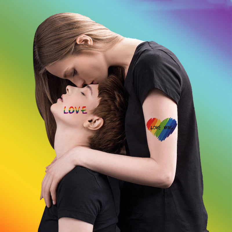 Face Stick Rainbow Geometric Flower Arm Tattoo Sticker 13f8d95b db8f 46ca b0eb 6d417563048c