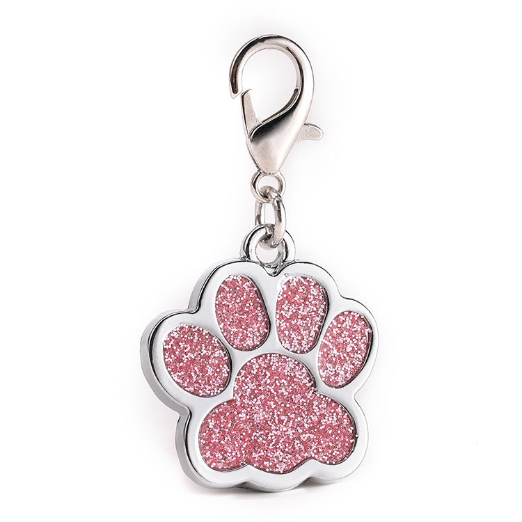 Zinc alloy custom glitter foot paw dog tag 1400375354546