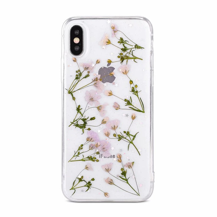 Small floral real flower anti-drop transparent protective cover 14015804504842