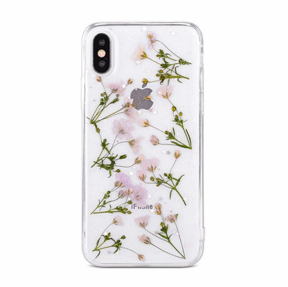 Small floral real flower anti-drop transparent protective cover 14015804504842