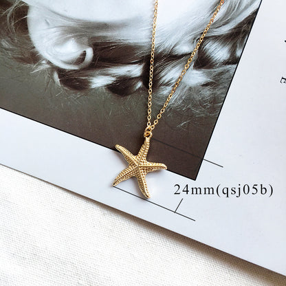 Alloy Shell Starfish Necklace 1402659277480